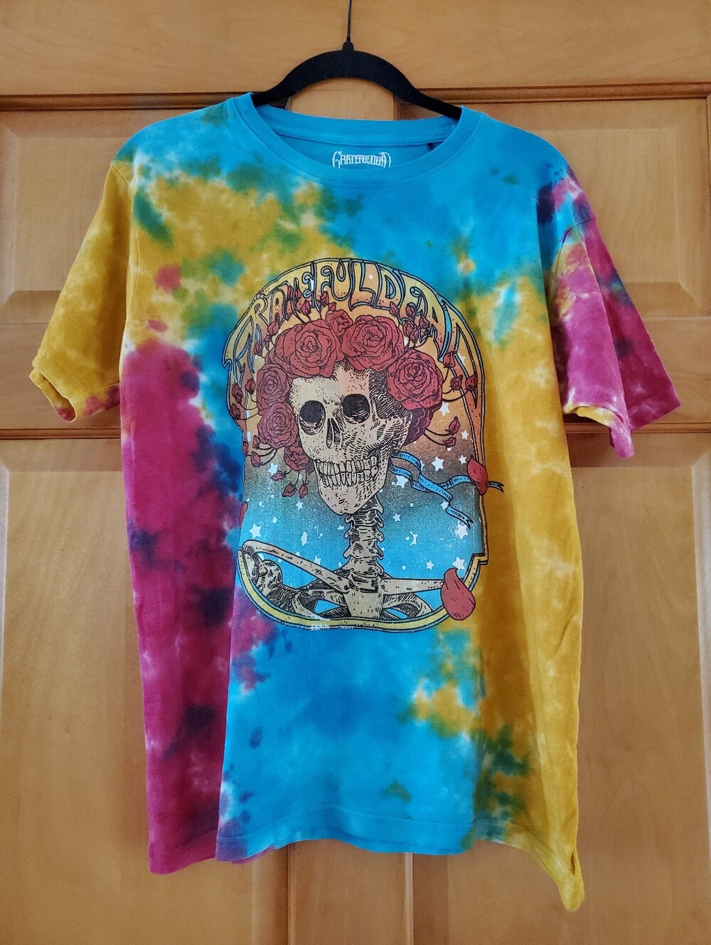 Grateful Dead Blue Green Tie-Dye Skull & Roses Tee. New With Tag. Size Medium